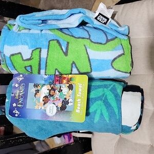 Bundle Two Towels NewDisney Encanto Blue and Green Beach Towel New Size 32x62